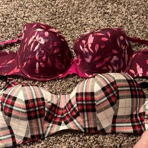 Torrid curve bras. The white plaid on a non wire and the other one is underwire